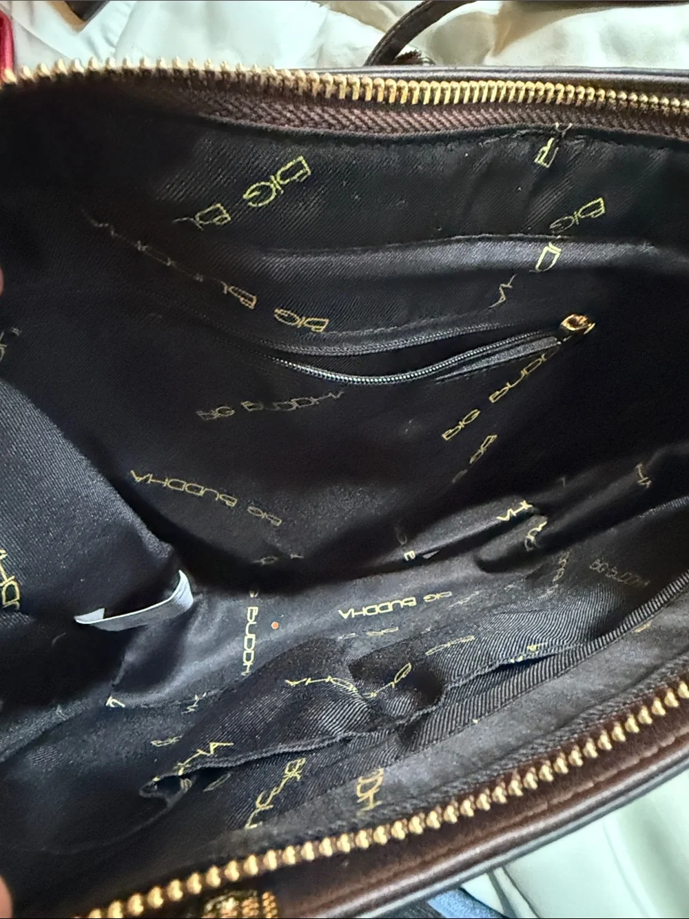 Big Buddha Brown Satchel with Gold Hardware